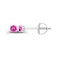 14K Gold Plated 925 Sterling Silver Hypoallergenic 3mm Round Genuine Birthstone Solitaire Screwback Stud Earrings