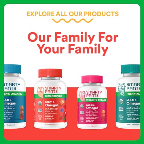 SmartyPants Kids Multivitamin Gummies: Omega 3 Fish Oil (EPA/DHA), Vitamin D3, C, Vitamin B12, B6, A, K & Zinc for Immune Support, Biotin, Gluten Free, Three Fruit Flavors, 120 Count (30 Day Supply)