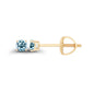 14K Gold Plated 925 Sterling Silver Hypoallergenic 3mm Round Genuine Birthstone Solitaire Screwback Stud Earrings