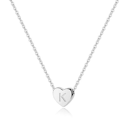 M MOOHAM Heart Initial Necklace Gifts for Girls Women, S925 Sterling Silver Tiny Letter Necklace Birthday Gift for Kids Teen Girl Jewelry
