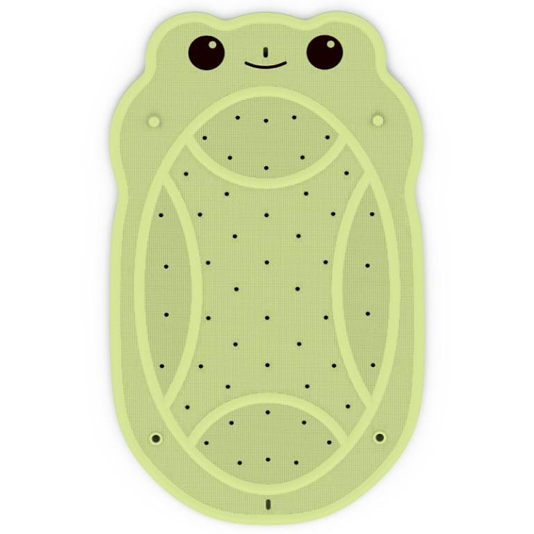 Bath Mat for Tub Non Slip Baby, Kids Bathtub Mat, 30"x18" Bath Mat for Baby, Natural Rubber no Odors, Textured Surface and Strong Suction Cups for Double Anti-Slip, Easy to Clean, Green