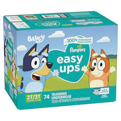 Pampers Training Pants - Easy Ups Boys & Girls Bluey - Size 4T-5T, 104 Count, Children's Potty Underwear (Packaging May Vary)
