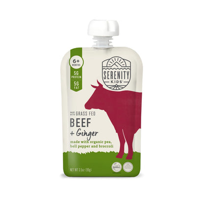 Serenity Kids 7+ Months World Explorers Baby Food Pouches Puree Made With Ethically Sourced Meats & Organic Veggies | 3.5 Ounce BPA-Free Pouch | Beef Chimichurri | 6 Count