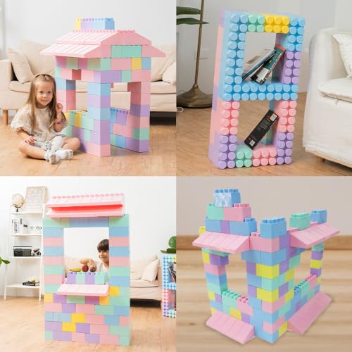 Giant Plastic Blocks Jumbo, Big Blocks, Jumbo Blocks, Big Building Blocks Jumbo, Giant Blocks, Huge Blocks, Jumbo Building Blocks, 86 Pieces Large Blocks for Kids Ages 1 to 8 86 pcs blocks with wheels