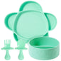 grabease Baby Essentials Must-Haves - Complete Feeding Set for Baby-Led Weaning and Portion Control - Suction Bottoms 4 Piece Set, BPA and Phthalates-Free, Blush