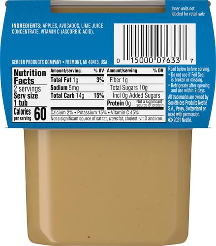 Gerber Baby Food Power Blend Apple Chicken, 4 Oz, 2 Ct Tubs