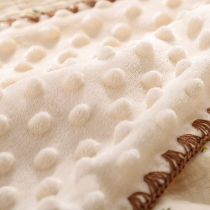 Baby Soft Muslin Thick Blanket Cotton and Dotted Backing Double Layer Receiving Blanket 40"x40" Bunny