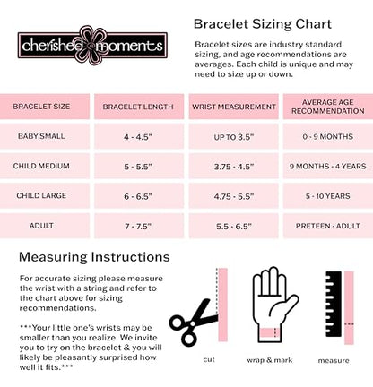 Cherished Moments Children's 14K Gold-plated or Sterling Silver Bracelet with Stardust Beads and Austrian Crystals for Babies, Infants, Toddlers, and Girls Jewelry Gifts