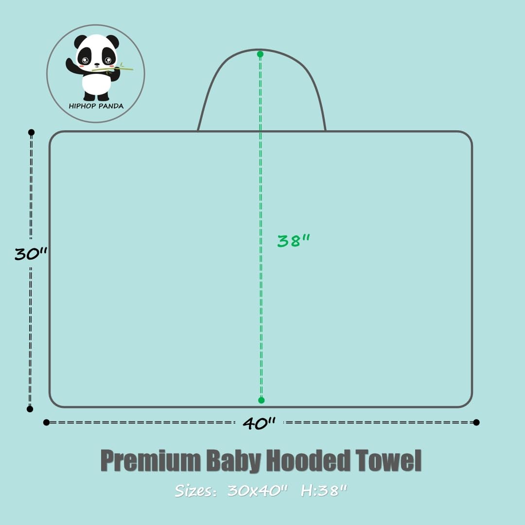 HIPHOP PANDA Hooded Towel - Rayon Made from Bamboo, Bath Towel with Bear Ears for Newborn, Babie, Toddler, Infant - Absorbent Large Baby Towel - Yellow Duck, 30 x 30 Inch