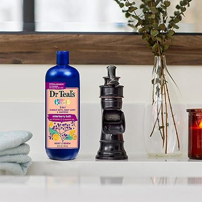 Dr Teal's Kids 3-in-1 Sleep Bath: Bubble Bath, Body Wash & Shampoo with Melatonin & Essential Oil, 20 fl oz (Pack of 3)