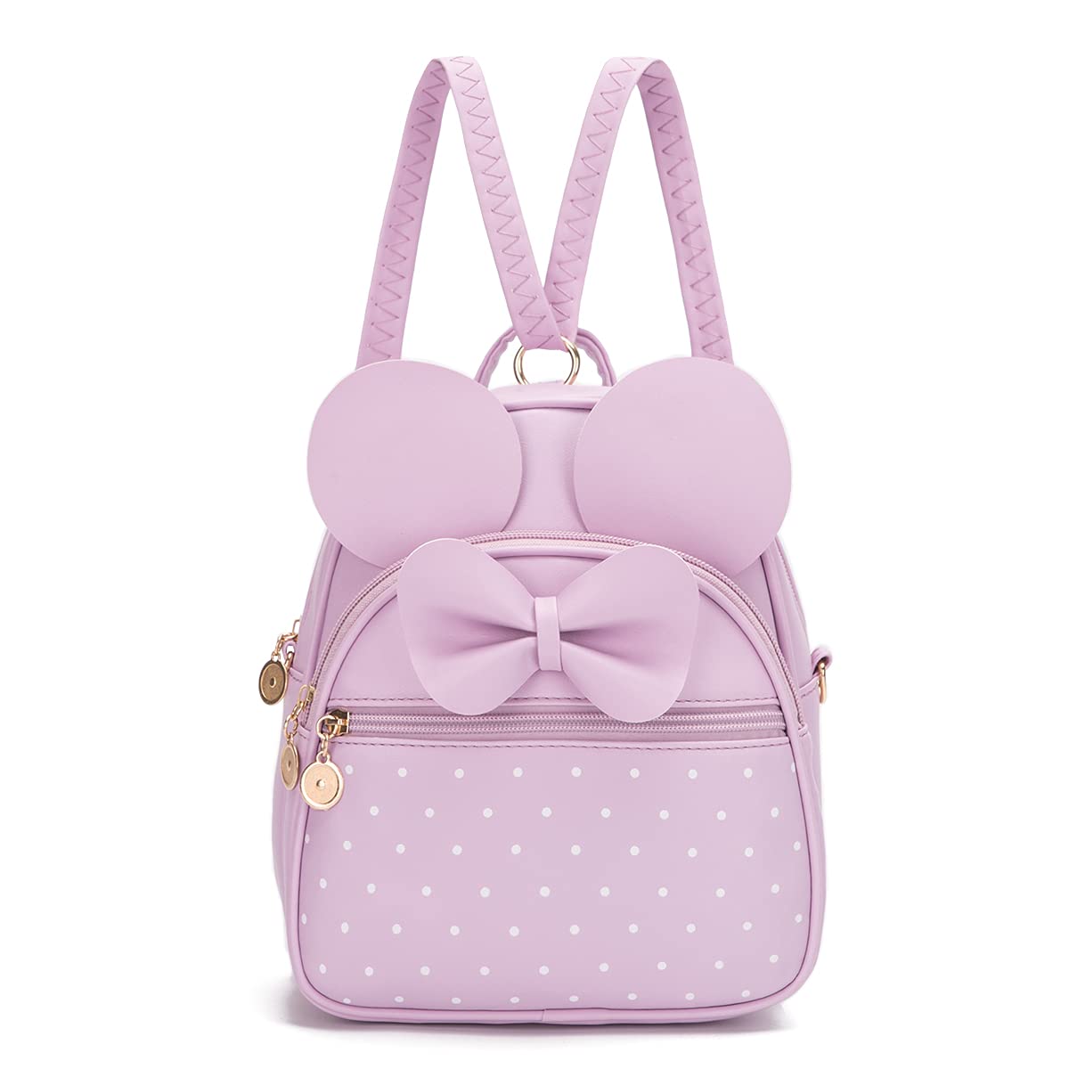 KL928 Girls Bowknot Polka Dot Cute Mini Backpack Small Daypacks Convertible Shoulder Bag Purse for Women