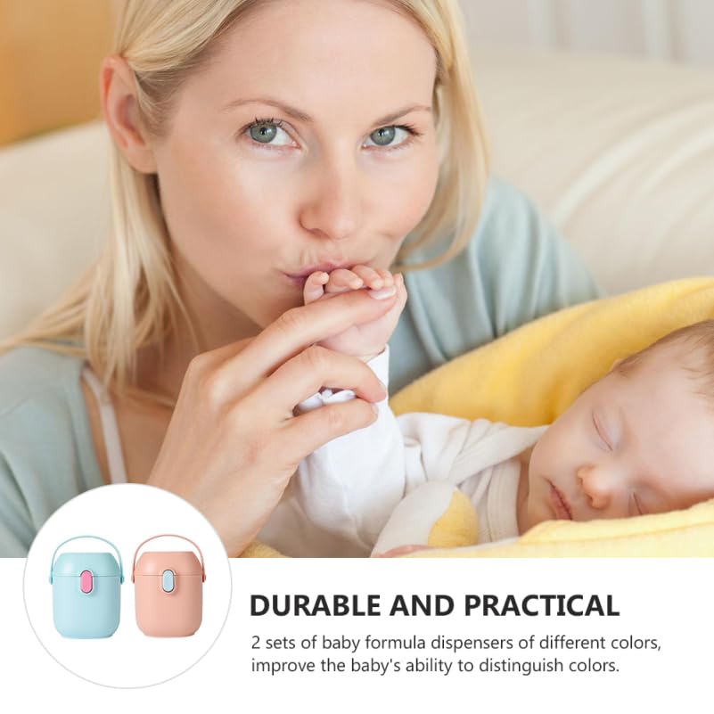 2 Set Milk Powder Box Formula Holder Formula Container Food Storage Containers Snack Storage Container Formula Powder Portable Milk Case High Capacity Formula Milk Pp