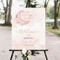 Baby Shower Sign, Pink Floral Welcome Sign, Girl Baby Shower, 12''W x 18''L, Plastic, Full Size