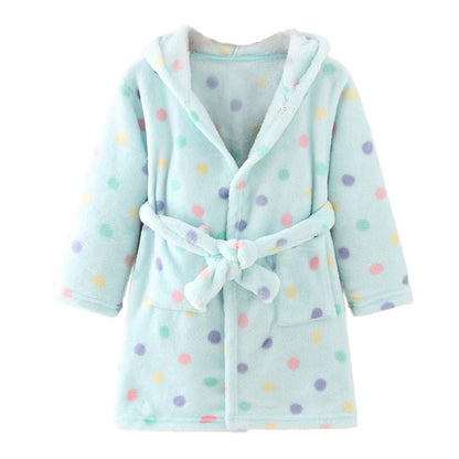 YOLIA Boys Girls Robes Kids Hooded Sleepwear Soft Fleece Bathrobes Cute Housecoat Gowns