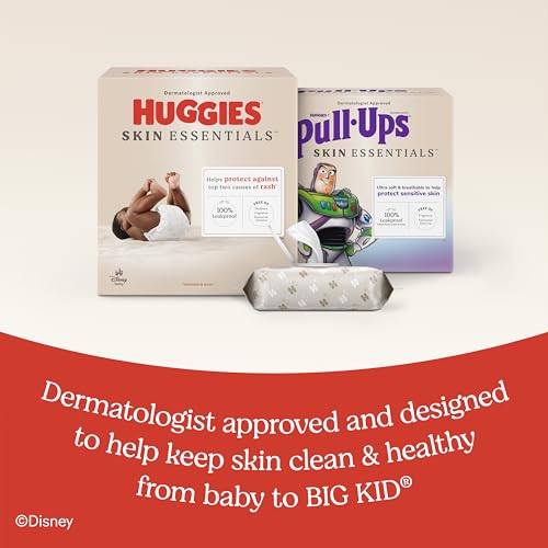 Huggies Skin Essentials Baby Wipes, Hypoallergenic, 99% Water, 2 Flip Top Packs (112 Wipes Total)