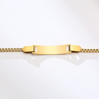 Personalized Baby Bar Bracelet : 18K Gold Plated Custom Name ID Plate Bracelet for Children Toddler from Mom, Engraved Kid Name for Daughter Son, New Born Birthday Gift,Adjustable,Nickel free
