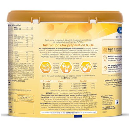Enfamil NeuroPro Baby Formula, MFGM* 5-Year Benefit, Expert-Recommended Brain-Building Omega-3 DHA, Exclusive Immune Supporting HuMO6 Blend, Infant Formula Powder, Baby Milk, 20.7 Oz