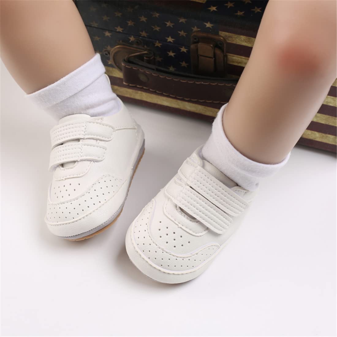 E-FAK Baby Shoes Boys Girls Infant Sneakers Non-Slip Rubber Sole Toddler Crib First Walker Shoes
