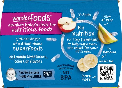 Gerber Baby Food, Banana Apple Pear, 4 Oz, 2 Ct