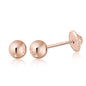 MASSETE Gold Ball Stud Earrings for Women and Girls Screwback | 10k, 14k, 18k | White Yellow or Rose Gold | 3mm 4mm 5mm | Nickel Free