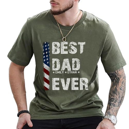 Custom Dad Shirt with Kids Names, Personalized Grandpa T-Shirt, Fathers Day Shirts, New Dad Shirt, Gift for Grandpa