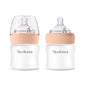 Yooforea Silicone Coated Glass Baby Bottle, 0M+ Slow Flow Nipple I Anti-Colic, Wide Neck, Stable Base I Medical-Grade Silicone Coating for Shatter Protection, BPA BPS PVC Free (3 Ounce-Honey)