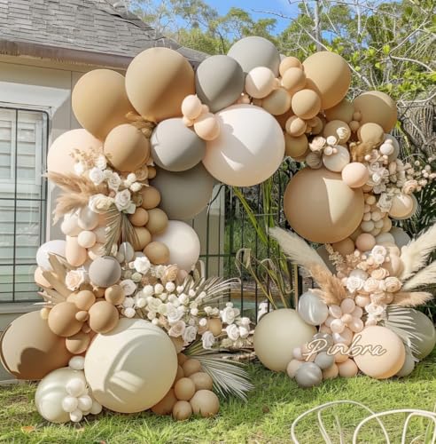 Dusty Blue Balloon Garland Double Stuffed Slate Pastel Blue White Sand Pearl Balloon Arch Kit for Baby Shower Birthday Bridal Shower Wedding Graduation Party Decorations