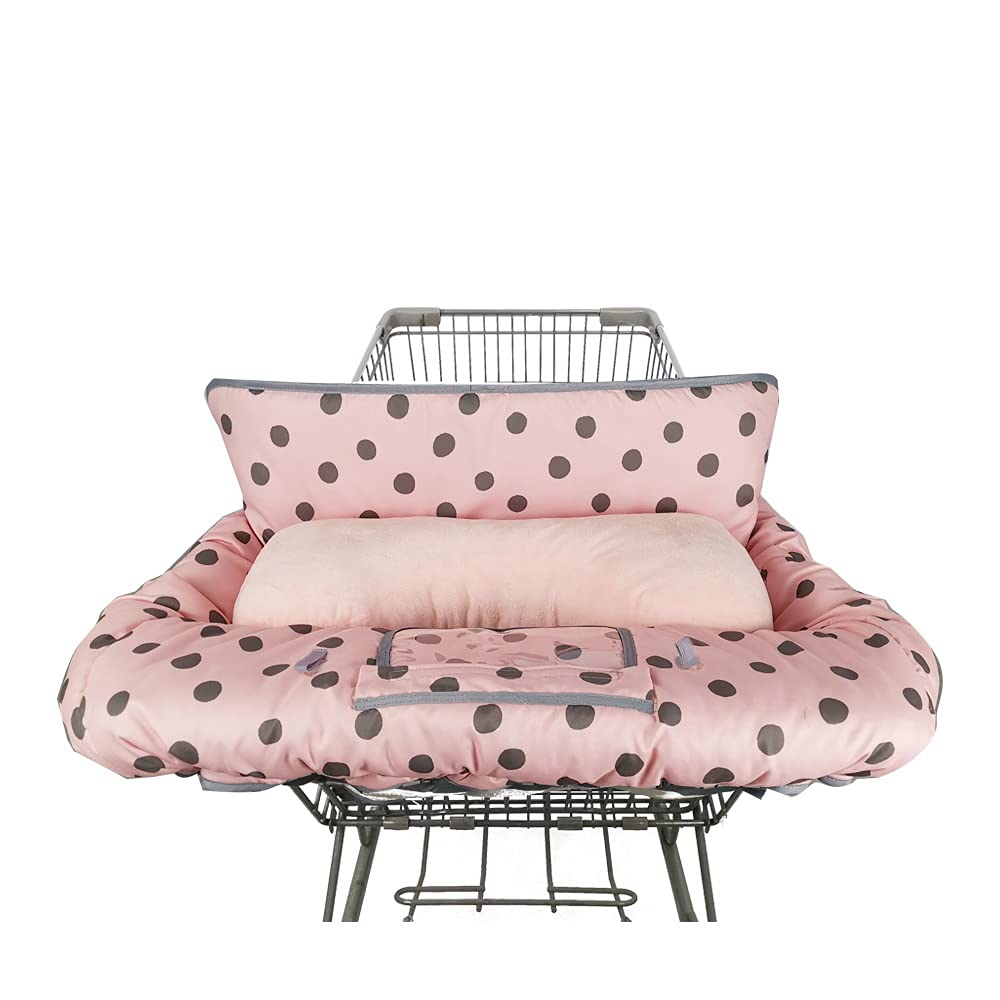 Shopping Cart Cover for Baby/Toddler 2-in-1 High Chair Cover, Easy Attach & Remove, with Cellphone Holder, Pink Strip Star