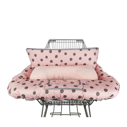 Shopping Cart Cover for Baby/Toddler 2-in-1 High Chair Cover, Easy Attach & Remove, with Cellphone Holder, Pink Strip Star