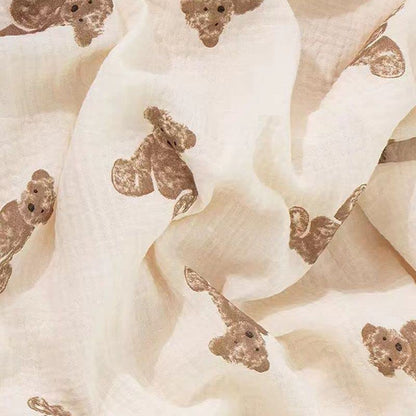 Baby Soft Muslin Thick Blanket Cotton and Dotted Backing Double Layer Receiving Blanket 40"x40" Bunny