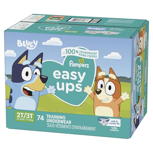 Pampers Training Pants - Easy Ups Boys & Girls Bluey - Size 4T-5T, 104 Count, Children's Potty Underwear (Packaging May Vary)