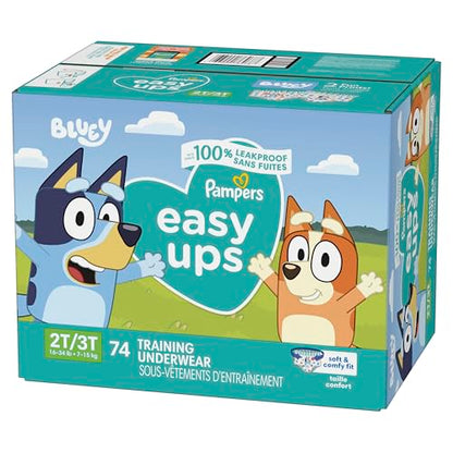 Pampers Training Pants - Easy Ups Boys & Girls Bluey - Size 4T-5T, 104 Count, Children's Potty Underwear (Packaging May Vary)