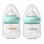 Glass Baby Bottles,Anti Colic Breastfeeding Bottle with Natural Response Nipple Size S,Wide Neck Slow Flow Baby Bottle for Baby,Newborn,Preemie 0-3 0-6 Month,BPA Free (Pink, 1 Pack, 4 Ounce)