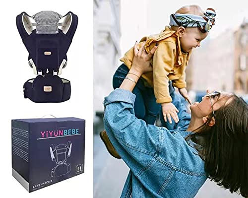 Baby Carrier, Ergonomic 6-in-1 Baby Carrier with Hip Seat for Newborn Infant Toddler, Adjustable Detachable Baby Holder Carrier for Dad Mom