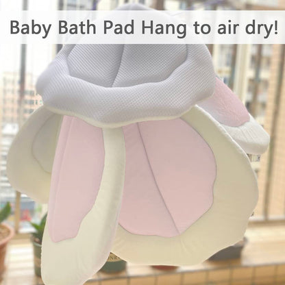 Baby Bath Pad for Infant Bathtub Sink - Flower Mat Tub Lounger - Petal Soft Supports Newborn Bathing Insert Seat - 31" (Pink)