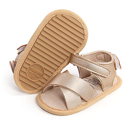 Sawimlgy Baby Girls Boys Sandals Summer Flowers Shoe Rubber Sole PU Leather Mesh Infant Toddler First Walkers Princess Dress Outdoor Shoes