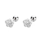 18K Gold Plated Sterling Silver Cubic Zirconia Screw Back Small Trendy Dainty Cute Flower Stud Earrings for Women with Jewelry Rose Box
