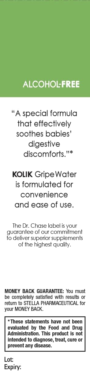 KOLIK Gripe Water Alcohol-Free - Baby’s Colic Relief - Gripe Water For Babies & Infants - Baby Gas Relief For Cramps, Stomach Discomfort & Hiccups - Newborn Essentials - 150ml (5 fl. oz.)