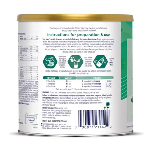 Enfamil Prosobee Plant based Baby Formula, for Sensitive Tummies, Soy-based Plant Sourced Protein, Vitamins for Immune Support, Lactose-free, Milk free, Gluten free, 20.9 Oz Can