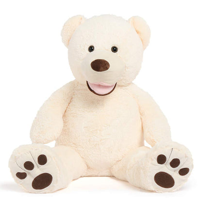 MorisMos Smile Giant Teddy Bear, 51inch Large Stuffed Bears with Big Footprints, Big Stuffed Animals Cuddly Plush Gifts for Girlfriends, Boyfriend, Dark Brown