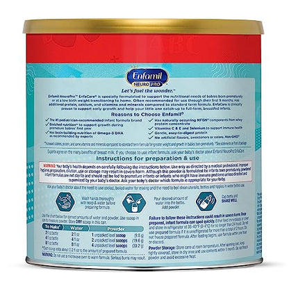 Enfamil NeuroPro EnfaCare High Calorie Premature Baby Formula, Milk-Based with Iron, Brain-Building DHA, Vitamins & Minerals for Immune Support, added easy-to-digest proteins, Baby Milk, 13.6 Oz Can