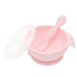 Bumkins Baby Bowls, Disney Minnie Mouse Silicone Baby Feeding Set, Suction Bowls for Baby and Toddler with Spoon, First Feeding Set, Platinum Silicone Bowl for Babies 4 Months