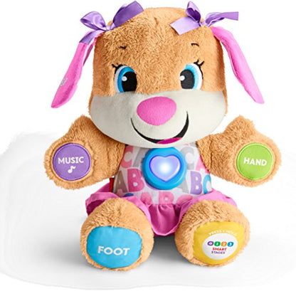 Fisher-Price Baby & Toddler Toy Laugh & Learn Smart Stages Puppy Musical Plush with Lights & Phrases for Infants Ages 6+ Months