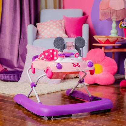 Bright Starts JuneBerry Walk-A-Bout Baby Walker and Entertainer, Removeable Floor Toy, with Easy Fold Frame for Storage, Ages 6 Months +