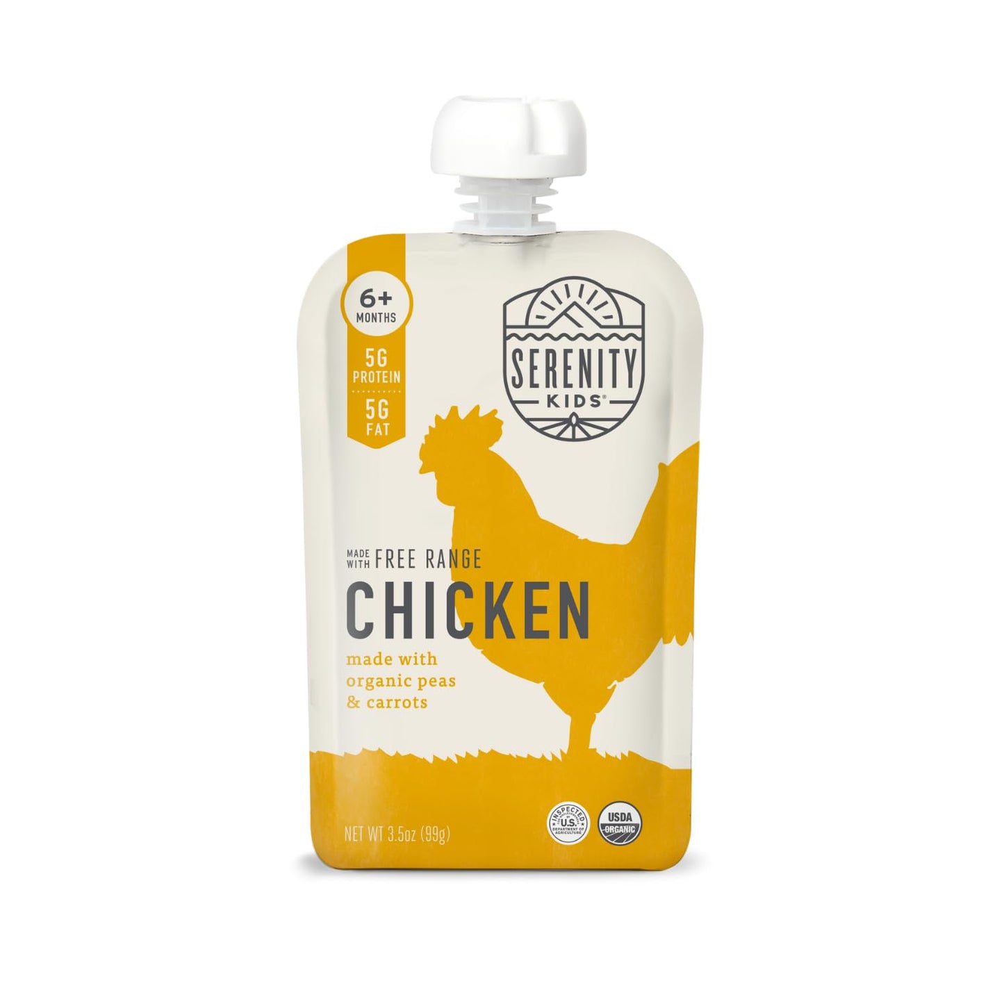 Serenity Kids 7+ Months World Explorers Baby Food Pouches Puree Made With Ethically Sourced Meats & Organic Veggies | 3.5 Ounce BPA-Free Pouch | Beef Chimichurri | 6 Count