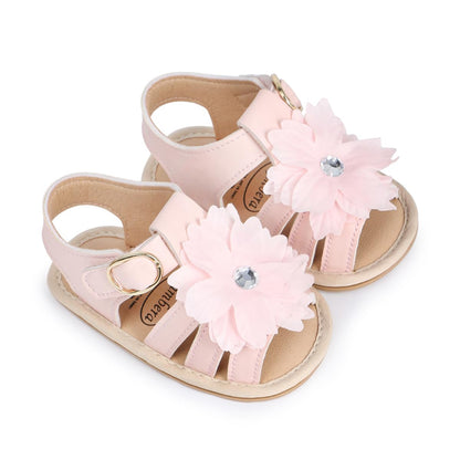 HsdsBebe Baby Girls Sandals Bohemia Flower Bow Soft Sole Toddler First Walkers Beach Summer Shoes