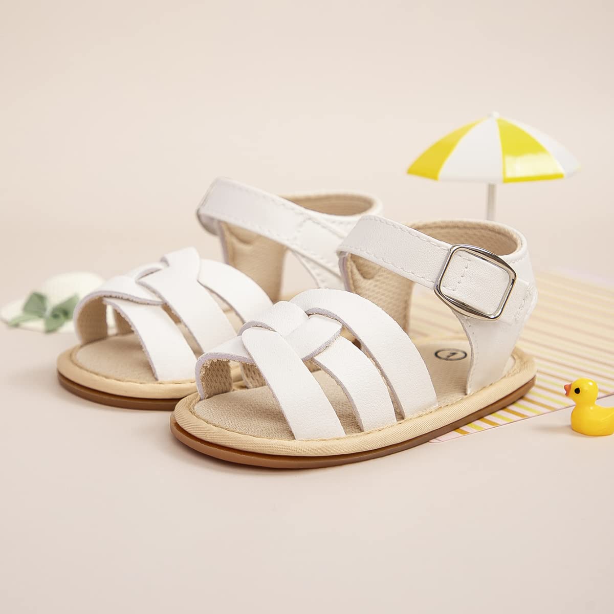 ohsofy Baby Girls Boys Sandals Infant Summer Beach Casual Shoes Bow Princess Dress Flats Rubber Sole Non Slip Outdoor Fishman Sandals Toddler First Walker Crib Shoes