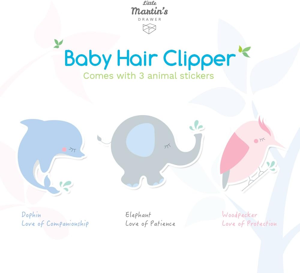 Little Martin's Baby Hair Clipper - Professional Quiet Baby Hair Trimmers - Rechargeable Waterproof Grooming Kit Safety for Toddlers & Kids (Blue)