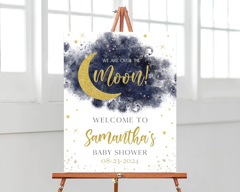 Baby Shower Sign, Pink Floral Welcome Sign, Girl Baby Shower, 12''W x 18''L, Plastic, Full Size