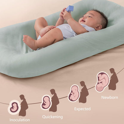 Baby Lounge Pillow for Newborn 0-24 Months, Newborn Lounger Nest Sleeping for Baby in Bed, Infants Lounger for Boys & Girls (Pink, 29.5*19.3in)